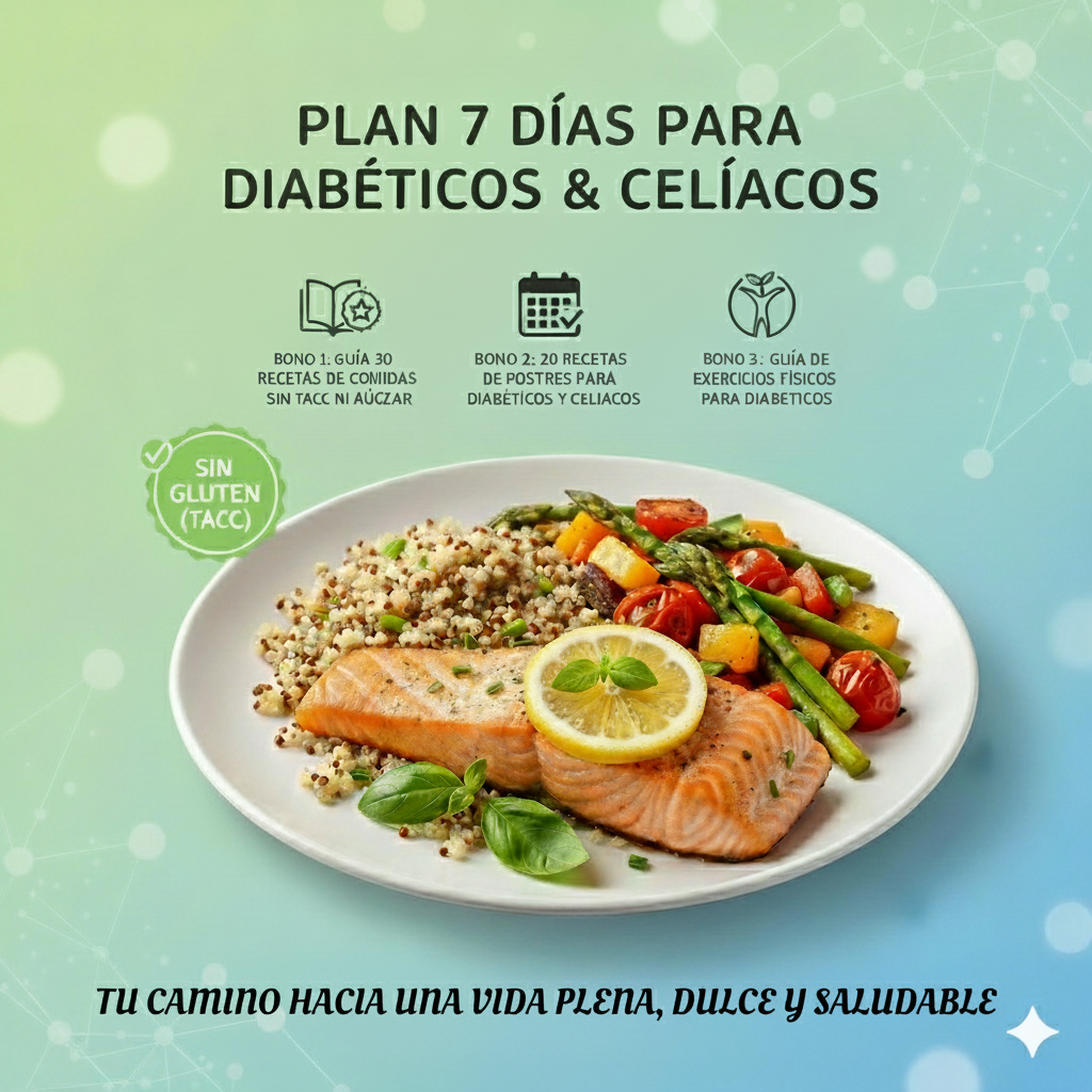 Plan de 7 días para Diabéticos y celiacos + 3 Bonos: Cocina sin estrés